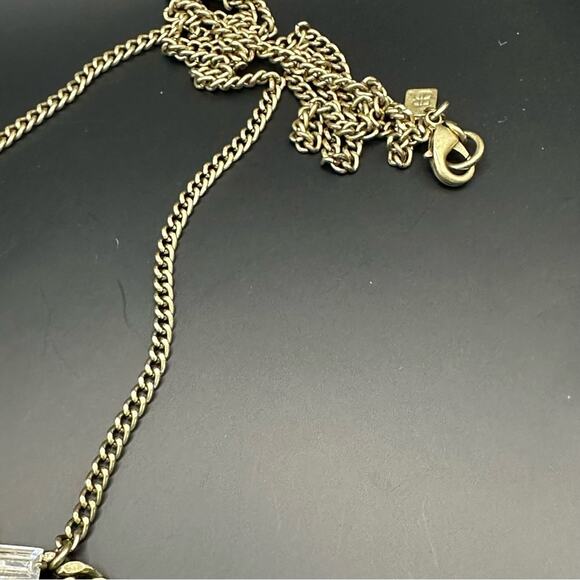 BANANA REPUBLIC Baguette Long Dangling Chain Pendant Necklace Classic Retro - Picture 5 of 12